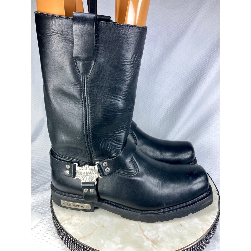 Harley-Davidson Leather Mega Harness Motorcycle Boots Mens 13 Black Square Toe